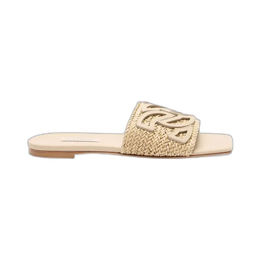 Woven-Strap Flat Sandals