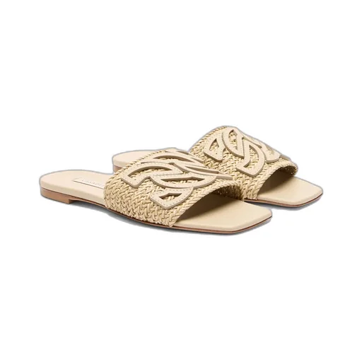 Woven-Strap Flat Sandals