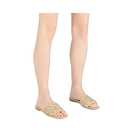 Woven-Strap Flat Sandals