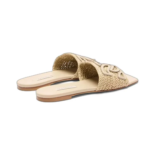 Woven-Strap Flat Sandals