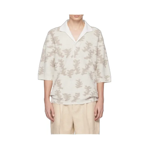 Zegna Oasi Lino Oversized Knitted Polo Shirt