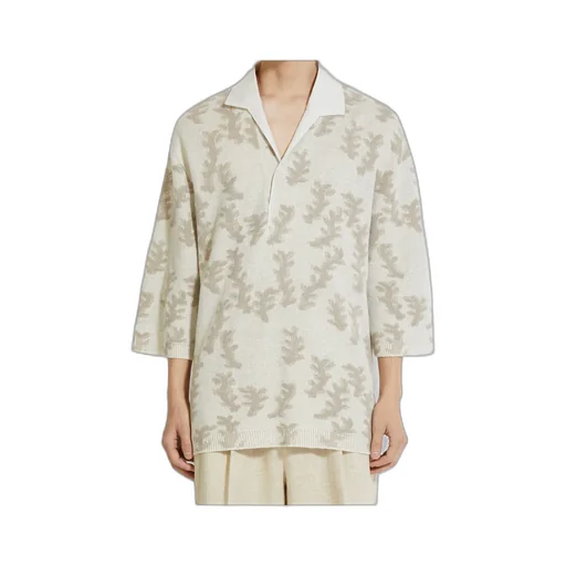 Zegna Oasi Lino Oversized Knitted Polo Shirt