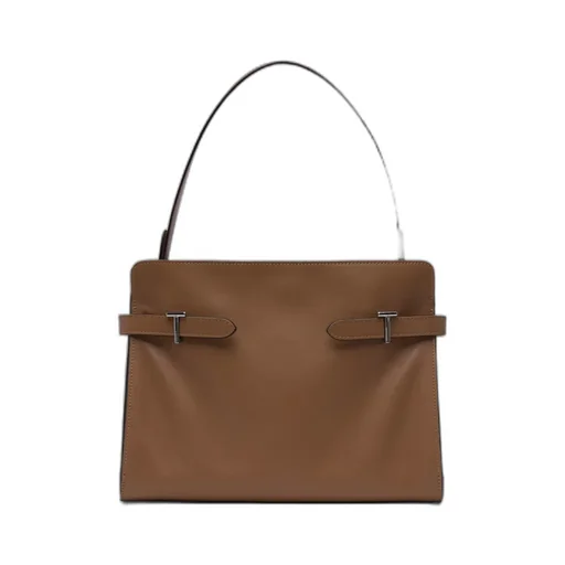 Leather Buckle Tote Bag