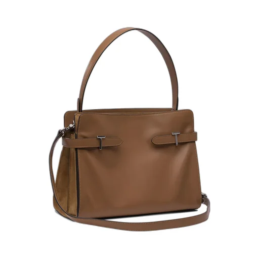 Leather Buckle Tote Bag