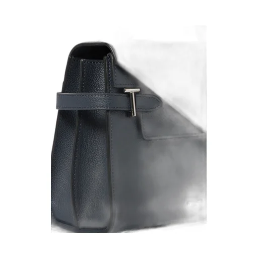 Medium Grained Leather Double Flap Tote
