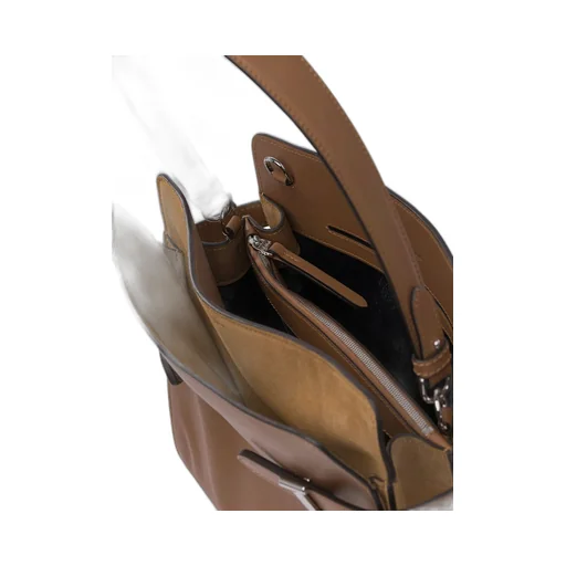 Leather Buckle Tote Bag
