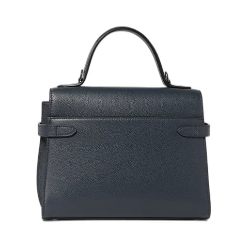 Medium Grained Leather Double Flap Tote