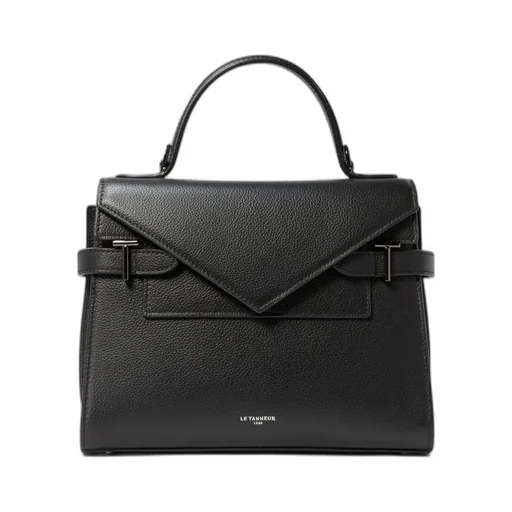 Medium Grained Leather Double Flap Tote