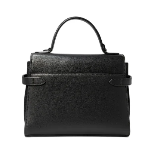 Medium Grained Leather Double Flap Tote