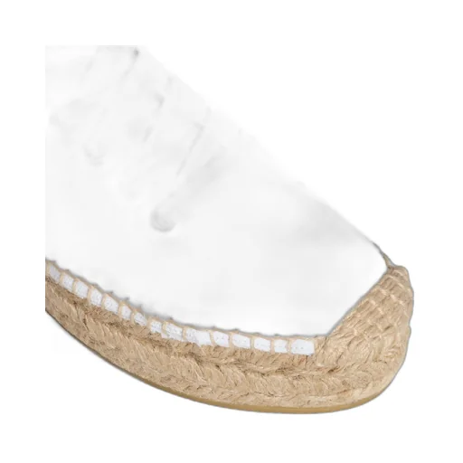 Les Espadrilles Celine Lace-Up In Canvas And Calfskin