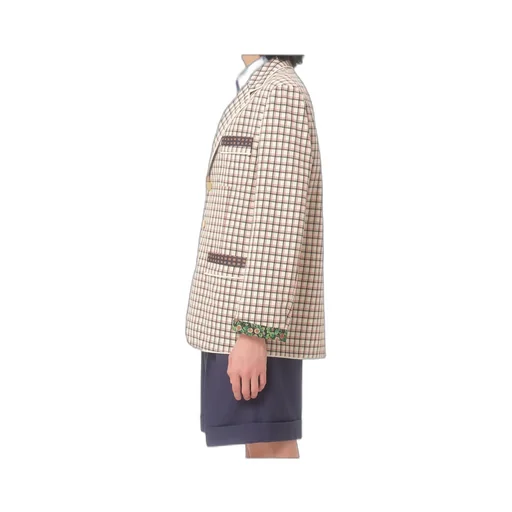 Checked Single-Breasted Blazer