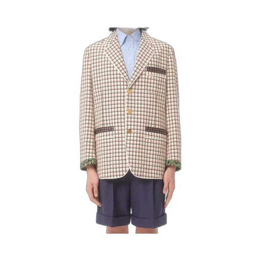 Checked Single-Breasted Blazer