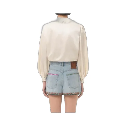 Ruffled Lace Silk Shirt