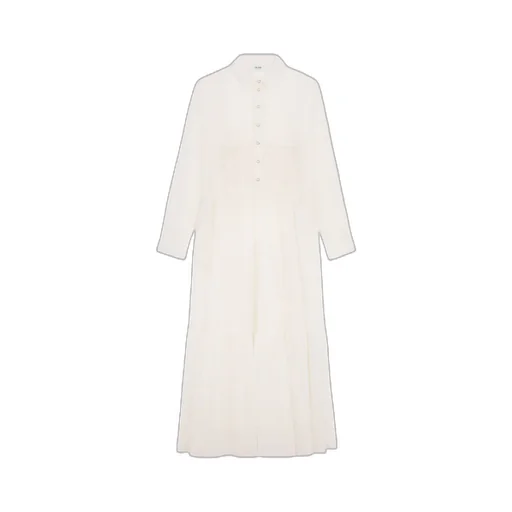 Long Shirt Dress In Cotton Silk Crepon