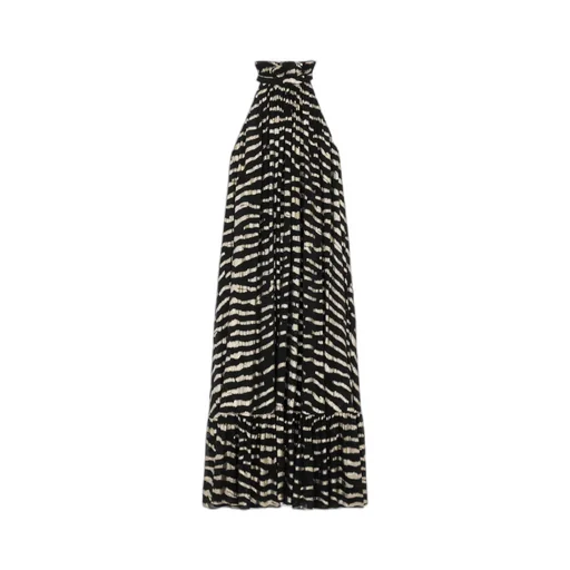 Long Dress In Lamé Tiger Silk