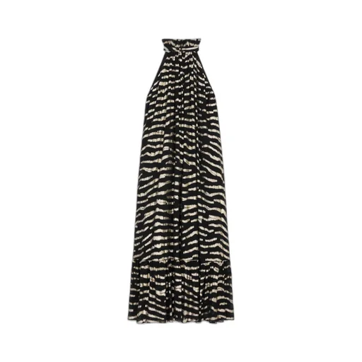 Long Dress In Lamé Tiger Silk