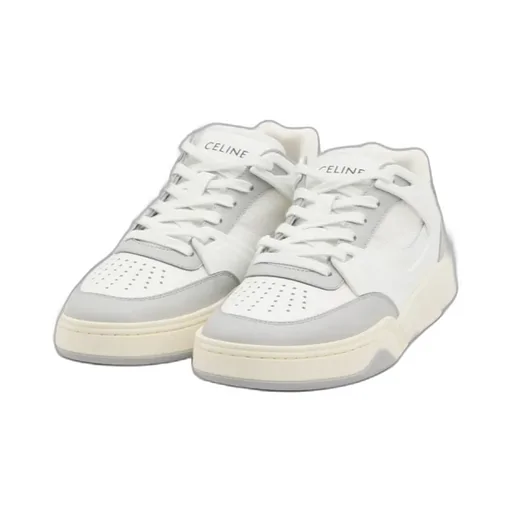 Celine Trainer Ct-09 Low Lace-Up Sneaker In Calfskin And Mesh