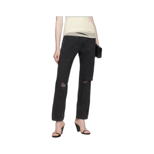 Mm6 Maison Margiela Distressed Straight Jeans