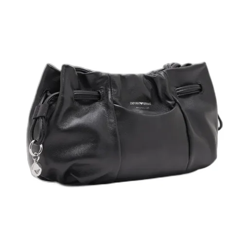 Emporio Armani Logo Stamp Drawstring Shoulder Bag