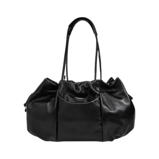 Emporio Armani Logo Stamp Drawstring Shoulder Bag