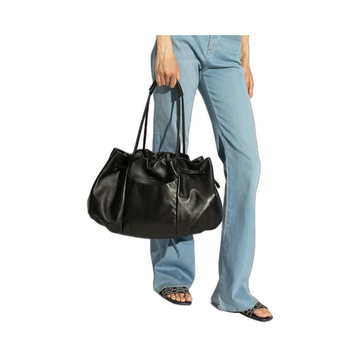 Emporio Armani Logo Stamp Drawstring Shoulder Bag