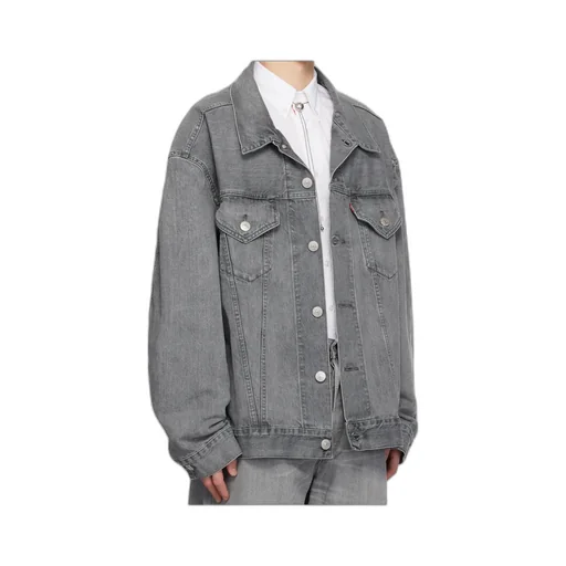 Lapel Long Sleeve Denim Jacket