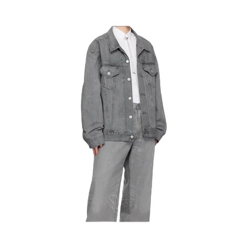 Lapel Long Sleeve Denim Jacket