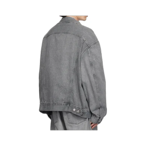 Lapel Long Sleeve Denim Jacket