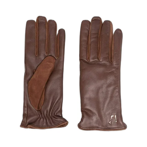 Logo Plaque Leather Gloves