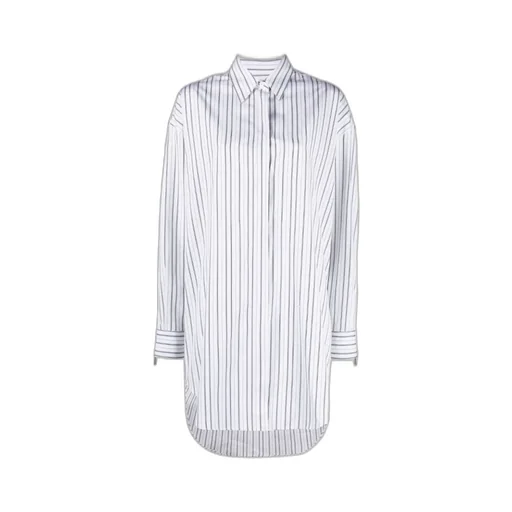Off-White Pinstriped Long-Sleeved Poplin Shirt