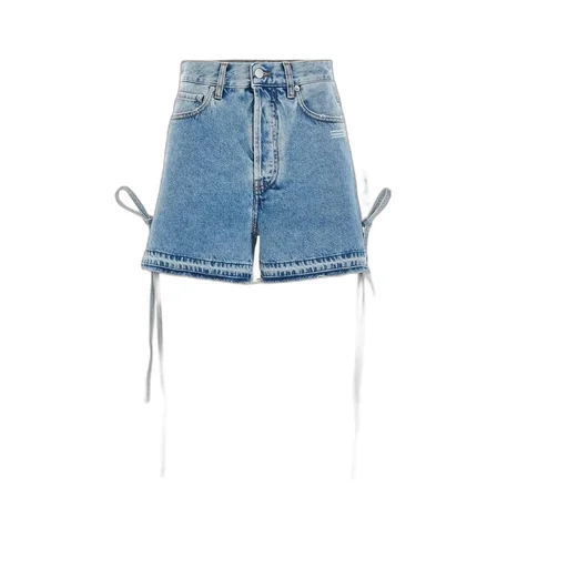 Off-White Side Tie Denim Shorts