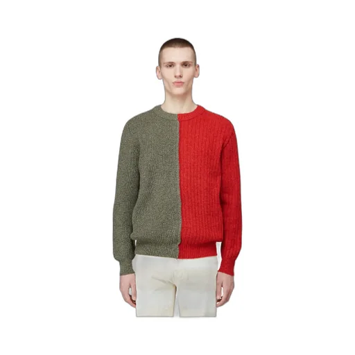 Contrast-Color Design Pullover