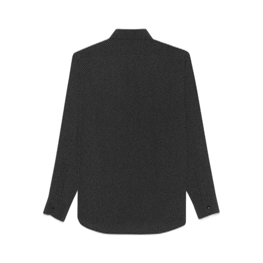 Saint Laurent Yves Dot Printed Long-Sleeved Shirt