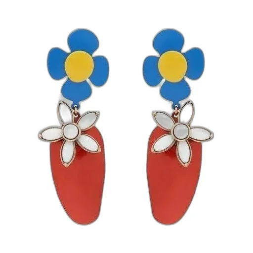 Saint Laurent Flower Strawberry Pendant Clip-On Earrings