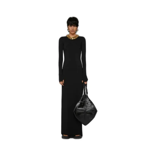 Cut-Out Long-Sleeve Maxi Dress