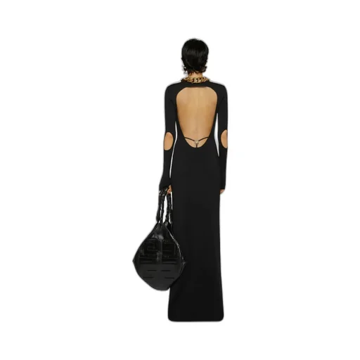 Cut-Out Long-Sleeve Maxi Dress