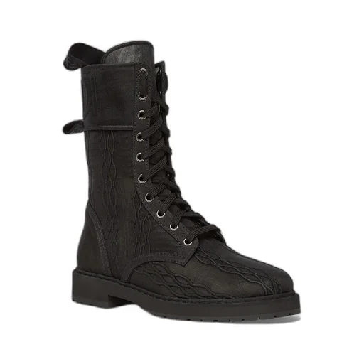Signature Biker Embroidered Flat Boots