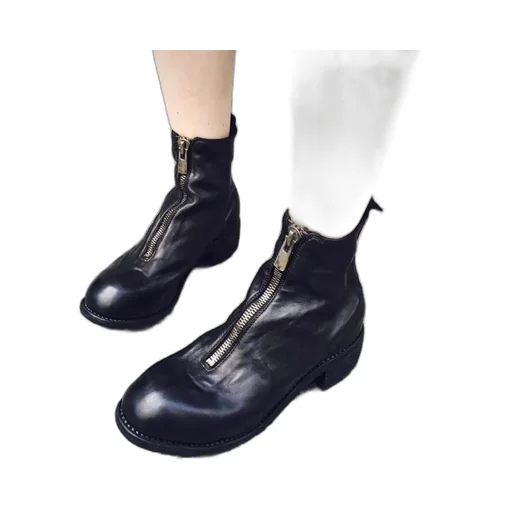 Front Zip Ankle Boots
