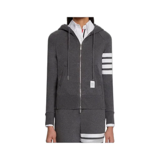 Thom Browne 4-Bar Striped Zip-Up Hoodie
