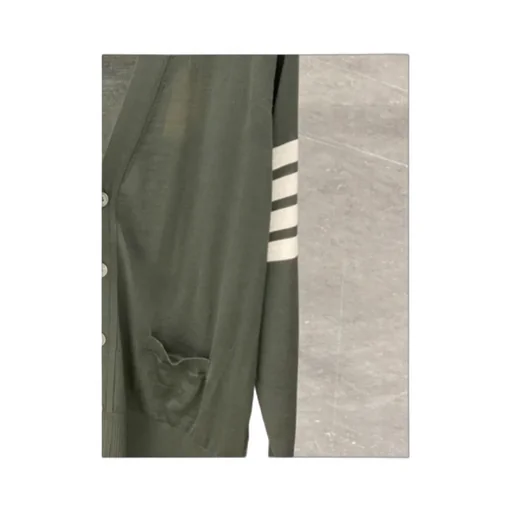 Intarsia-Knit 4-Bar Stripe Cardigan