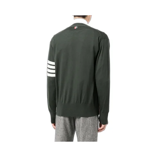 Intarsia-Knit 4-Bar Stripe Cardigan