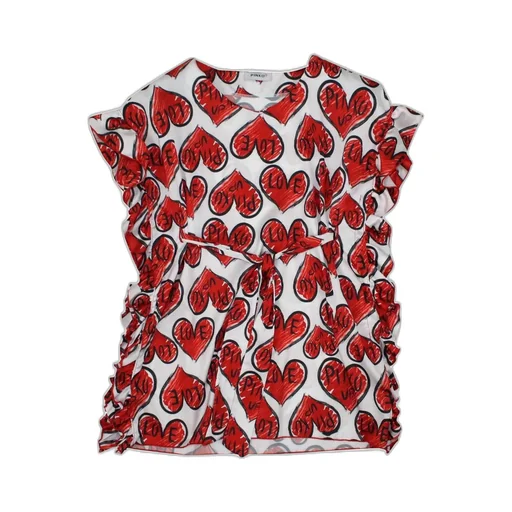 Pinko Bambina Copricostume Stampa Logo E Cuori All Over