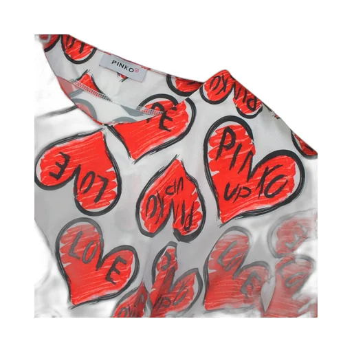 Pinko Bambina Copricostume Stampa Logo E Cuori All Over