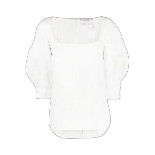Square-Neck Puff-Sleeve Blouse