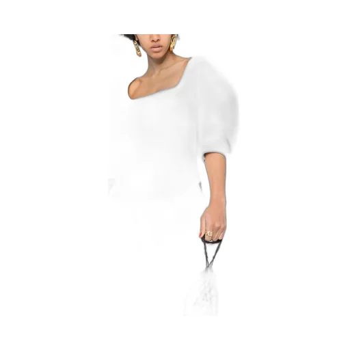 Square-Neck Puff-Sleeve Blouse