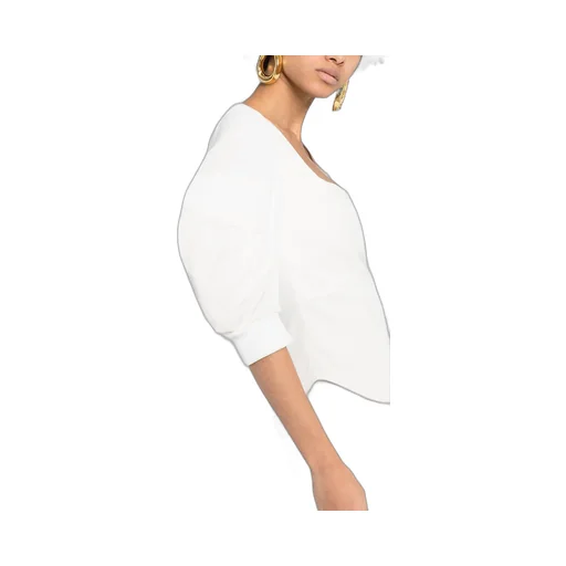 Square-Neck Puff-Sleeve Blouse