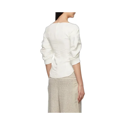 Square-Neck Puff-Sleeve Blouse