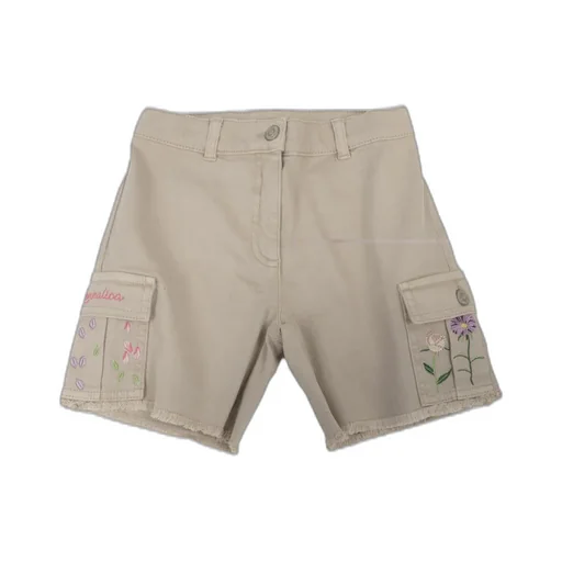 Embroidered Cargo-Pocket Shorts