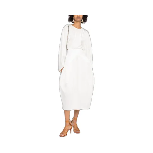 Split-Back Balloon-Sleeve Tulip Dress