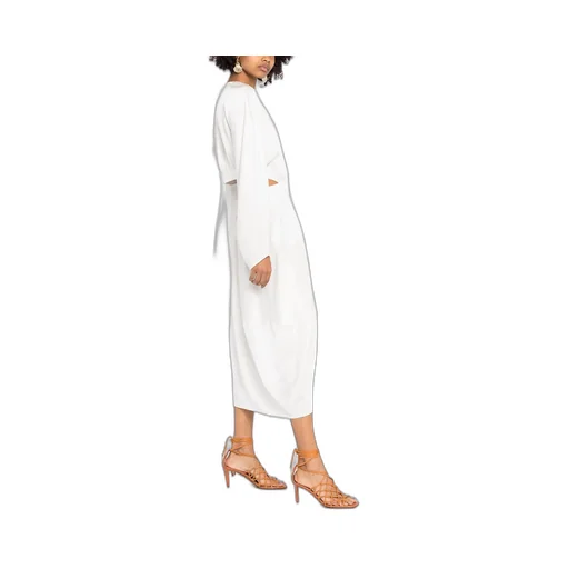 Split-Back Balloon-Sleeve Tulip Dress